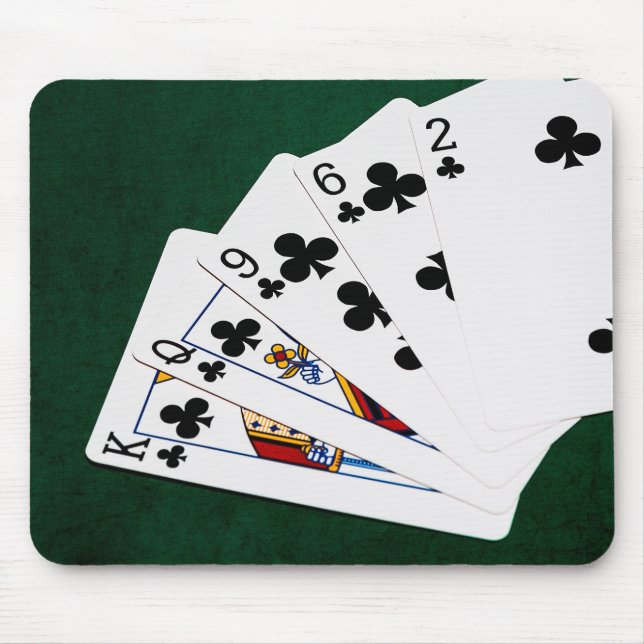 Tapis De Souris Mains de poker - Flush - Costume Clubs (Devant)