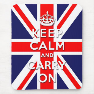 Tapis De Souris maintenez calme et continuez le drapeau d'Union