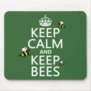 Tapis De Souris Maintenez calme et gardez les abeilles - toutes