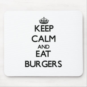 Tapis De Souris Maintenez calme et mangez les hamburgers