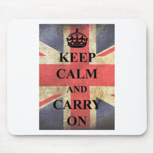 Tapis De Souris Maintenez calme pour continuer le drapeau