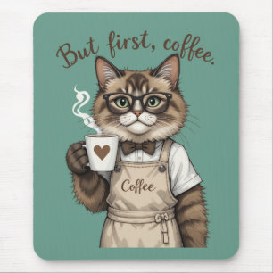Tapis De Souris Mais d'abord, chat café