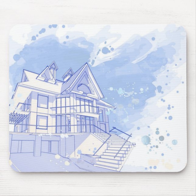 Tapis De Souris maison : aspiration d'aquarelle (Devant)
