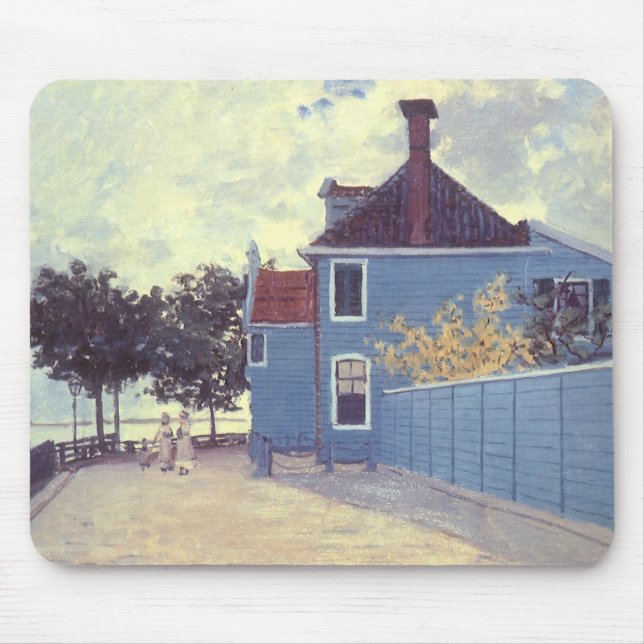 Tapis De Souris Maison bleue à Zaandam de Claude Monet (Devant)