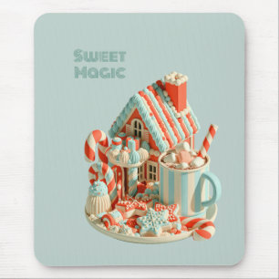 Tapis De Souris Maison de bonbons 3D Pastel Magie Sucrée