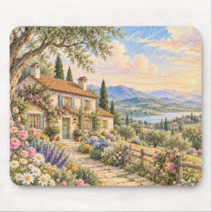 Tapis De Souris Maison de campagne de rêve dans le jardin Crayon