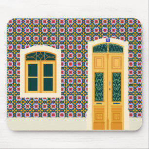 Tapis De Souris Maison de Lisbonne avec tuiles