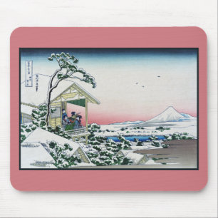 Tapis De Souris Maison de thé Koishikawa Vue sur le mont Fuji par