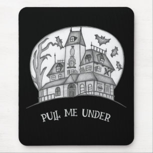 Tapis De Souris Maison hantée et chauves-souris Halloween