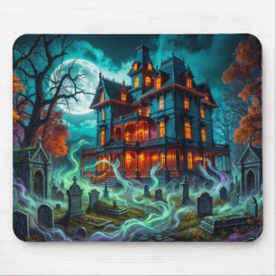 Tapis De Souris Maison sinistre près du cimetière hanté