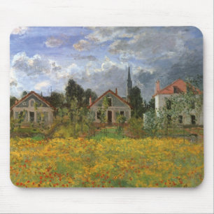 Tapis De Souris Maisons à Argenteuil par Claude Monet, Art Vintage