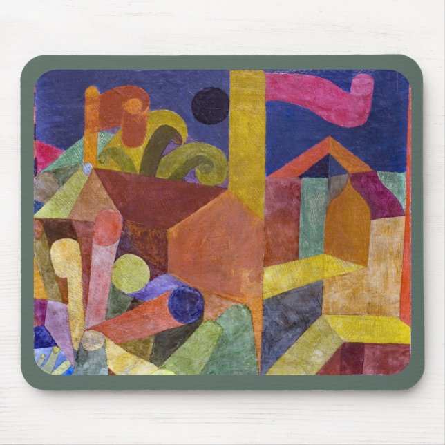 TAPIS DE SOURIS - ''Maisons avec Drapeaux'' - Un A (Devant)