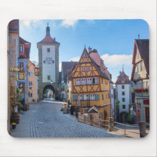 Tapis De Souris Maisons colorées à Rothenburg, Allemagne