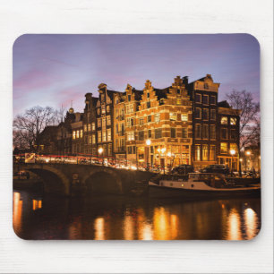 Tapis De Souris Maisons de canal d'Amsterdam au mousepad de