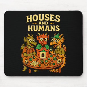 Tapis De Souris Maisons Et Humains Drôle De Rpg Geek Nerd Joueurs