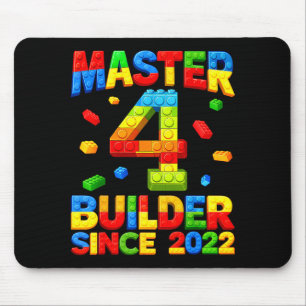 Tapis De Souris Maître constructeur 4ème anniversaire 2022 4 ans