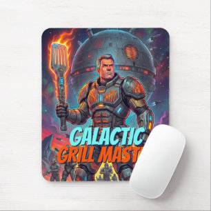 Tapis De Souris Maître de grill galactique Funny Sci-Fi Pop Art Co