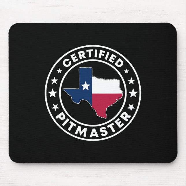Tapis De Souris Maître Pitmaster certifié BBQ texan Grillades Texa (Devant)