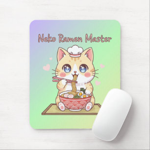 Tapis De Souris Maître Ramen Neko Kawaii Cuisinier de Nourriture p