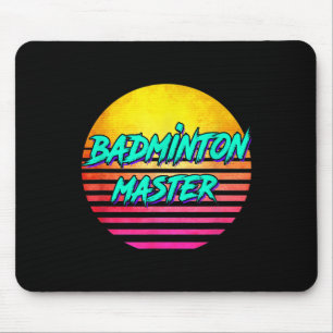 Tapis De Souris Maître rétro de badminton des années 80 