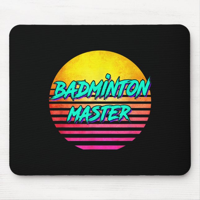 Tapis De Souris Maître rétro de badminton des années 80  (Devant)