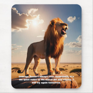 Tapis De Souris Majestic Lion Courage Inspirant Motivationnel
