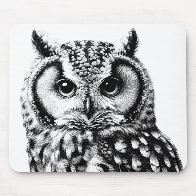 Tapis De Souris Majestic Owl Mousepad pour ordinateur portable (Devant)