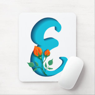 Tapis De Souris Majuscule E monogramme floral