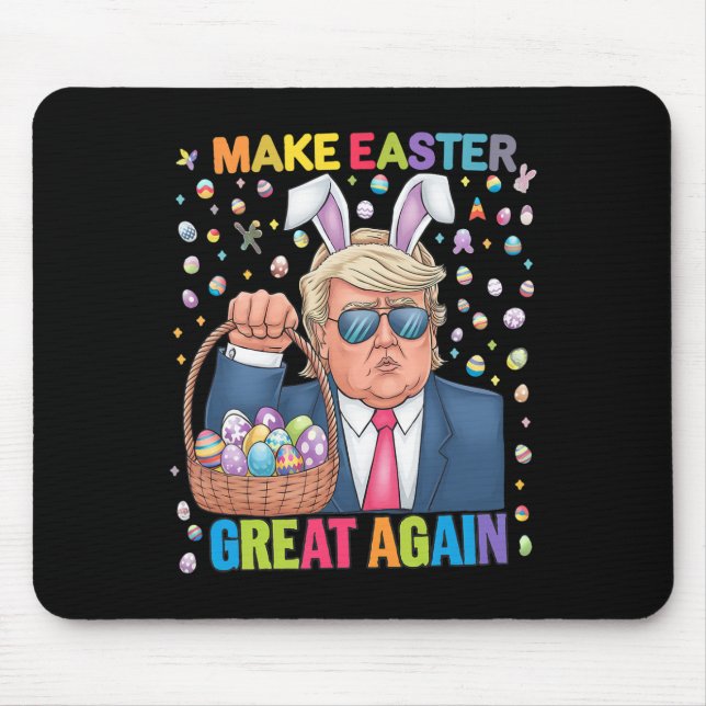 Tapis De Souris Make Easter Great Again Funny Trump Bunny Spring H (Devant)