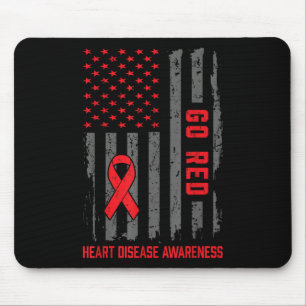Tapis De Souris Maladie cardiaque Drapeau américain Aller Maladie