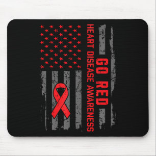 Tapis De Souris Maladie cardiaque Drapeau américain Aller Maladie 
