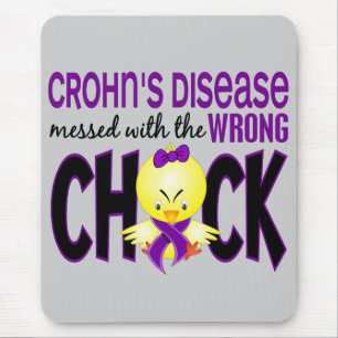 Tapis De Souris Maladie de Crohn salie avec le poussin faux