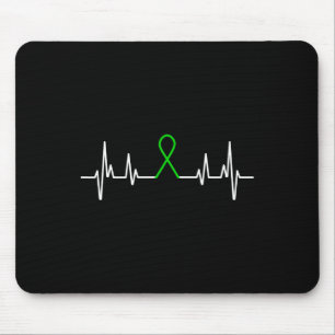 Tapis De Souris Maladie Ruban vert Mois de sensibilisation à la sa