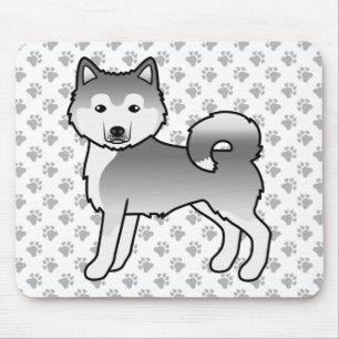 Tapis De Souris Malamute Esquimau Argenté Chien de Dessin Animé Mi