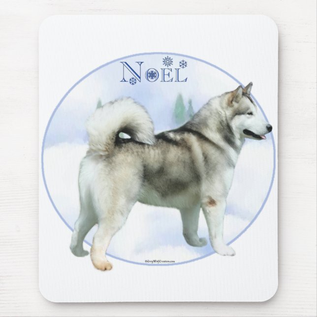 Tapis De Souris Malamute Noel en Alaska (Devant)