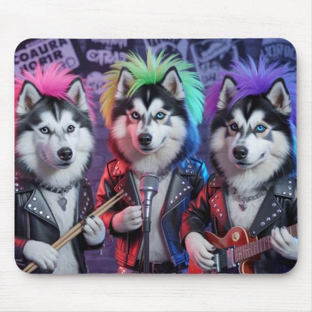 Tapis de souris Malamute Punk Rockers (Devant)