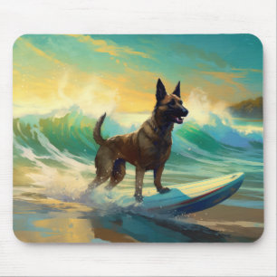 Tapis De Souris Malinoi Beach Surf Peinture belge