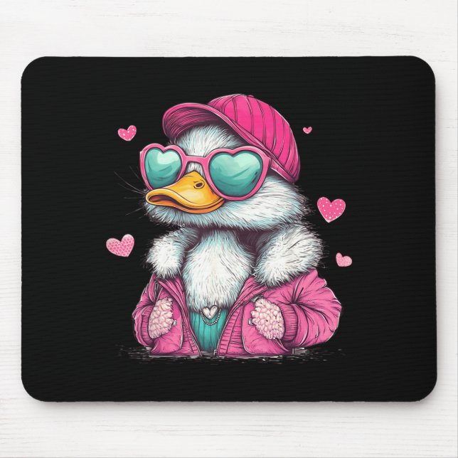Tapis De Souris Mallard Duck Hunting Funny Valentine's Day Heart G (Devant)