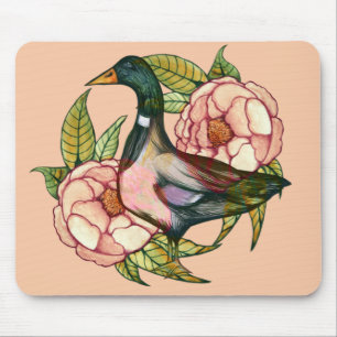 Tapis De Souris Mallard Duck Peony Amateurs de nature
