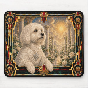 Tapis De Souris Maltais, chien Art Déco
