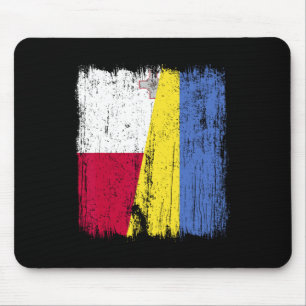 Tapis De Souris Malte Ukraine Demi-drapeau Patrimoine maltais ukra