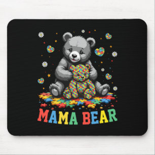 Tapis De Souris Mama Bear Autism Mama Grand-mère Sensibilisation s