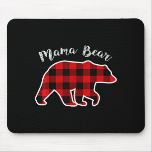Tapis De Souris Mama Bear _ Femmes à carreaux rouges Noël Pyjama F