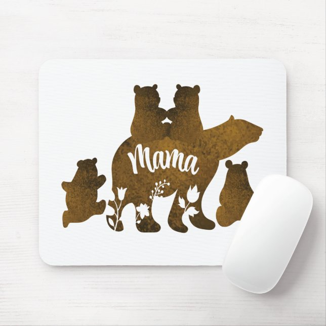 Tapis De Souris Mama Bear With 4 Cubs Maman of Four Children Cadea (Avec souris)