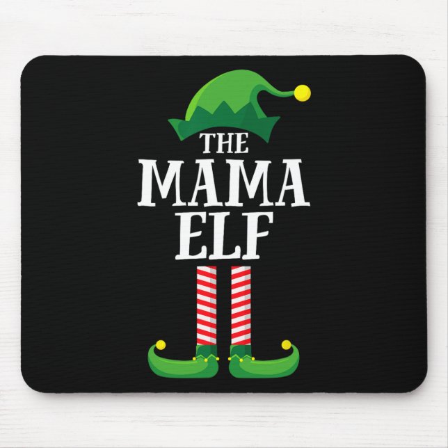 Tapis De Souris Mama Elf Matching Famille Groupe Noël Maman (Devant)