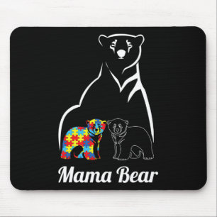 Tapis De Souris Mama Ours de sensibilisation à l'autisme Maman Enf