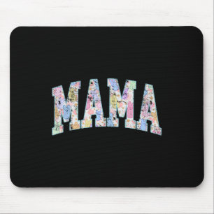 Tapis De Souris Mama Pâques Rétro Varsity Grandes Lettres Coloré C