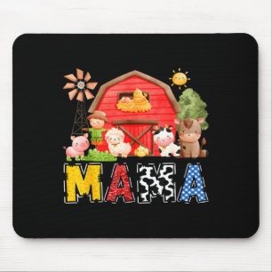 Tapis De Souris Mama Rouge Ferme Vache Anniversaire Garçon Ensembl