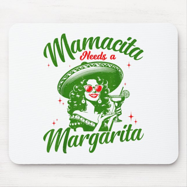Tapis De Souris Mamacita Needs A Margarita Cinco De Mayo Funny Wom (Devant)