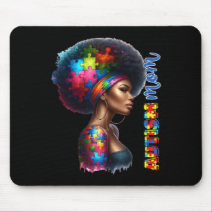 Tapis De Souris Maman Afro Sensibilisation sur l'autisme Mama Auti
